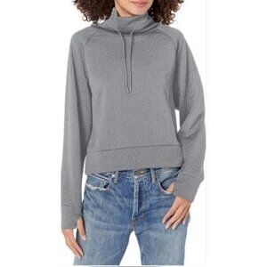 Juicy Couture Women's Jacquard Quilted Crop‎ Pullover GrAY Sweater Size L |E1